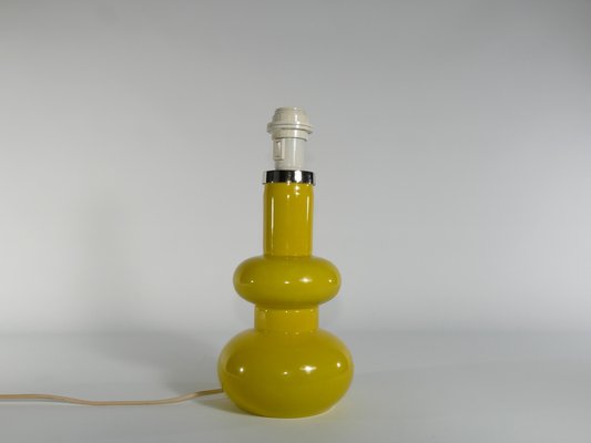 Mid-Century Modern Bright Yellow Glass Table Lamp by Orrefors, 1960s-RUK-1765783