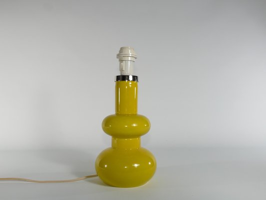 Mid-Century Modern Bright Yellow Glass Table Lamp by Orrefors, 1960s-RUK-1765783