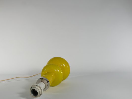 Mid-Century Modern Bright Yellow Glass Table Lamp by Orrefors, 1960s-RUK-1765783