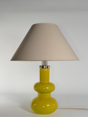 Mid-Century Modern Bright Yellow Glass Table Lamp by Orrefors, 1960s-RUK-1765783