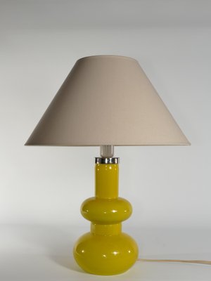 Mid-Century Modern Bright Yellow Glass Table Lamp by Orrefors, 1960s-RUK-1765783