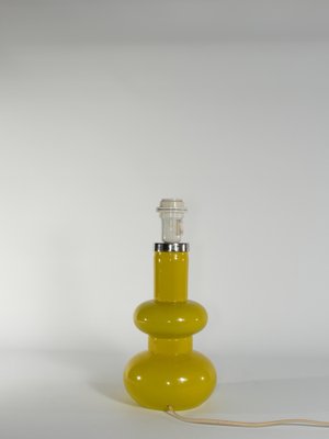 Mid-Century Modern Bright Yellow Glass Table Lamp by Orrefors, 1960s-RUK-1765783