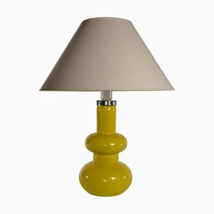 Mid-Century Modern Bright Yellow Glass Table Lamp by Orrefors, 1960s-RUK-1765783