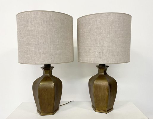 Mid-Century Modern Bronze Table Lamps, Set of 2-FGA-1723526