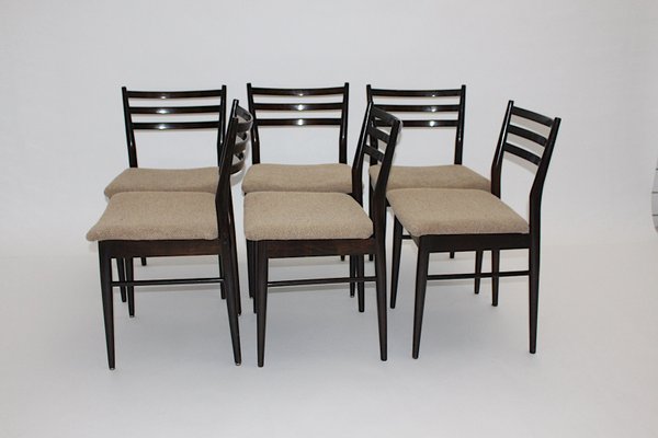 Mid-Century Modern Brown Beech Dining Chairs in the style of Gio Ponti, Italy, 1960s, Set of 6-NB-1322858