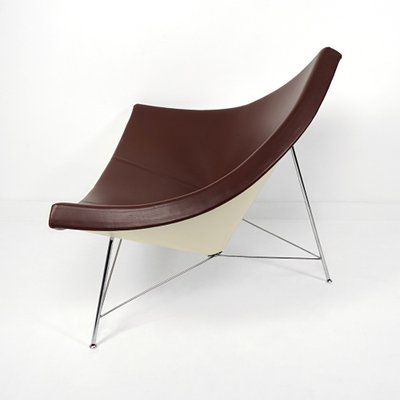 Mid-Century Modern Brown Leather Coconut Chair by George Nelson-RY-1306624