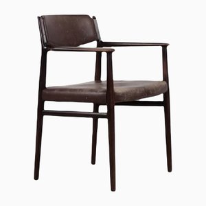 Mid-Century Modern Brown Leather Executive Chair by Arne Vodder, 1960s-ZAA-1133779