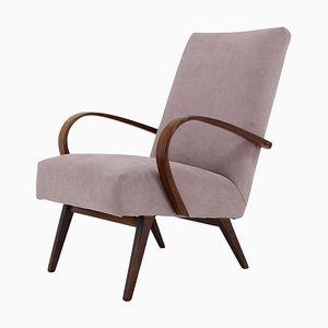 Mid-Century Modern Brown Teak Armchair 1960s-TZ-1287093