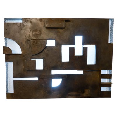 Mid-Century Modern Brutalist Sconce in Metal, 1970s-FGA-1325460