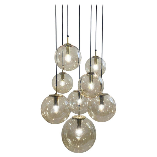 Mid-Century Modern Cascade Ceiling Lamp with Glass Globes, Limburg, 1970s