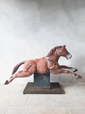 Mid-Century Modern Cast Aluminum Fairground Horse Sculpture, 1950s-TDA-1376471