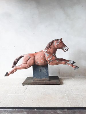 Mid-Century Modern Cast Aluminum Fairground Horse Sculpture, 1950s-TDA-1376471