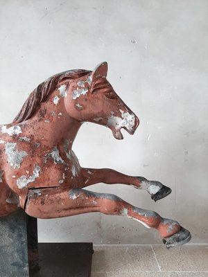 Mid-Century Modern Cast Aluminum Fairground Horse Sculpture, 1950s-TDA-1376471