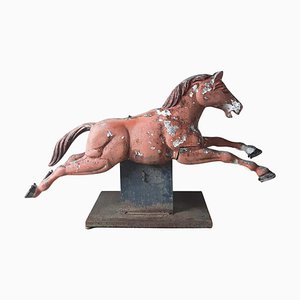 Mid-Century Modern Cast Aluminum Fairground Horse Sculpture, 1950s-TDA-1376471