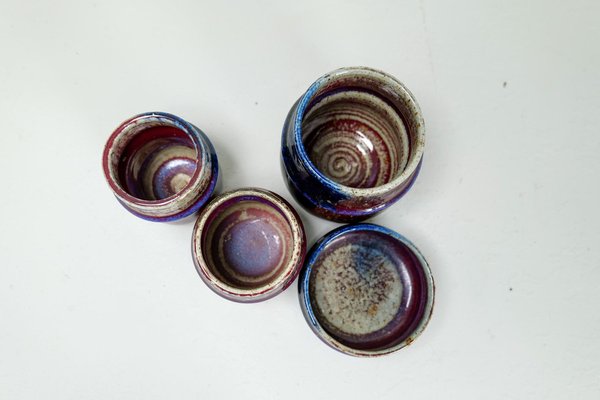 Mid-Century Modern Ceramic Pieces by Sylvia Leuchovius for Rörstrand, 1960s, Set of 4-UYK-1723503