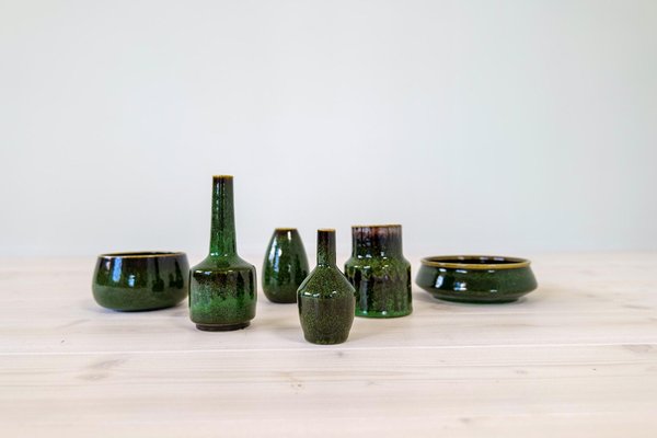 Mid-Century Modern Ceramic Set attributed to Carl-Harry Stålhane for Rörstrand, Sweden, 1950s, Set of 6-UYK-2035207