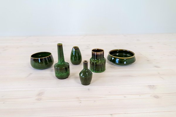 Mid-Century Modern Ceramic Set attributed to Carl-Harry Stålhane for Rörstrand, Sweden, 1950s, Set of 6-UYK-2035207