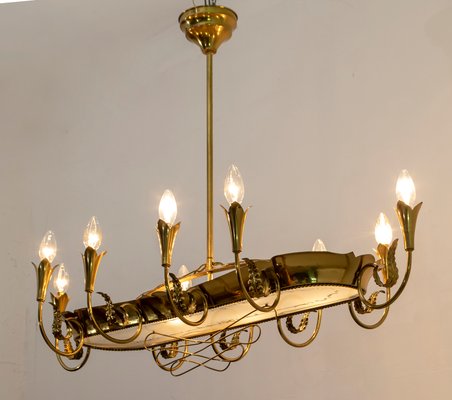 Mid-Century Modern Chandelier with 12 Lights by Pietro Chiesa for Fontana Arte-FER-787331