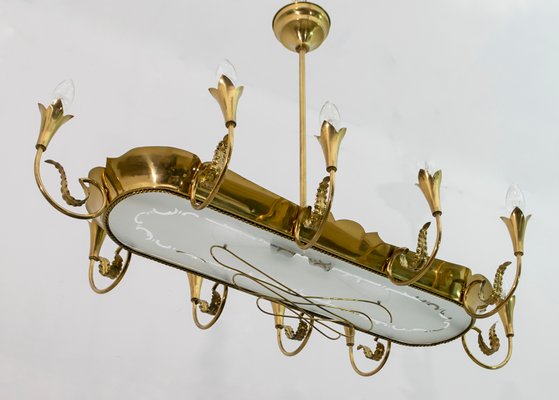 Mid-Century Modern Chandelier with 12 Lights by Pietro Chiesa for Fontana Arte-FER-787331