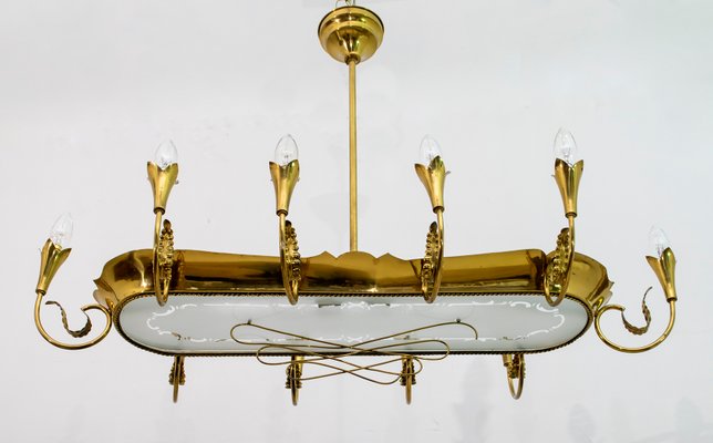 Mid-Century Modern Chandelier with 12 Lights by Pietro Chiesa for Fontana Arte-FER-787331