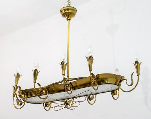 Mid-Century Modern Chandelier with 12 Lights by Pietro Chiesa for Fontana Arte-FER-787331