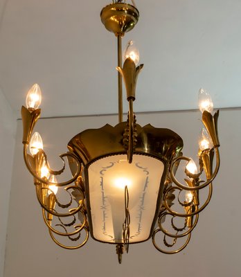 Mid-Century Modern Chandelier with 12 Lights by Pietro Chiesa for Fontana Arte-FER-787331