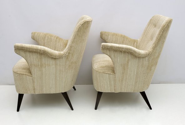 Mid-Century Modern Chenille Velvet Armchairs by Nino Zoncada for Cassina, 1950s, Set of 2-FER-1703137