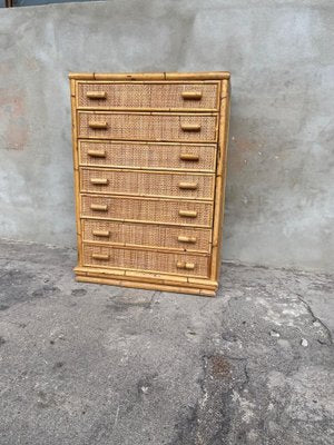 Mid-Century Modern Chest of Drawers in Rattan and Bamboo, 1970-DHH-1749712