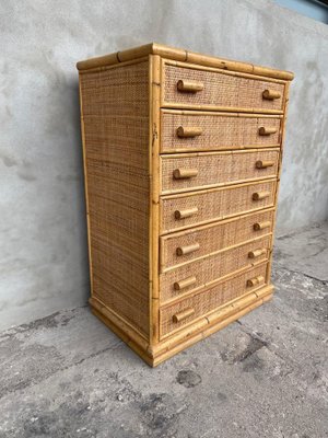 Mid-Century Modern Chest of Drawers in Rattan and Bamboo, 1970-DHH-1749712