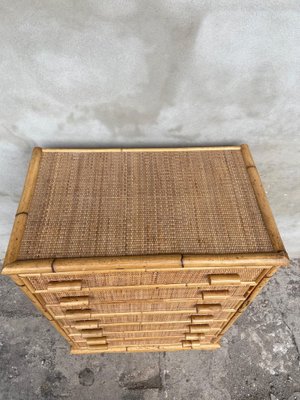 Mid-Century Modern Chest of Drawers in Rattan and Bamboo, 1970-DHH-1749712