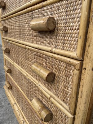 Mid-Century Modern Chest of Drawers in Rattan and Bamboo, 1970-DHH-1749712