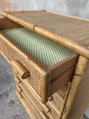 Mid-Century Modern Chest of Drawers in Rattan and Bamboo, 1970-DHH-1749712