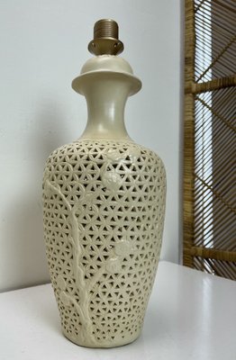 Mid-Century Modern Chinese Reticulated Porcelain Table Lamp, 1960s-WZZ-1397239