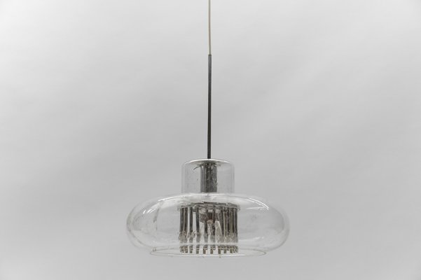 Mid-Century Modern Chrome and Glass Pendant Lamp from Doria Leuchten, 1960s-KQB-1732096