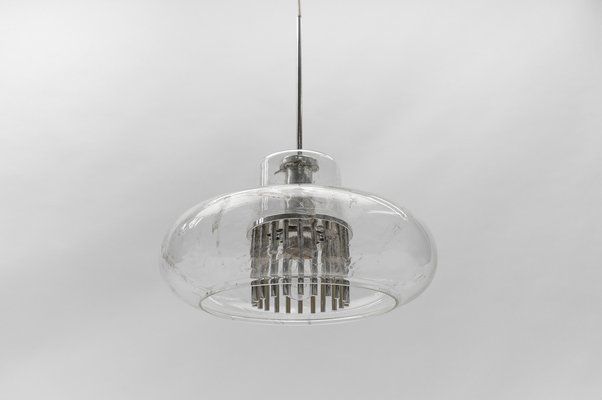 Mid-Century Modern Chrome and Glass Pendant Lamp from Doria Leuchten, 1960s-KQB-1732096