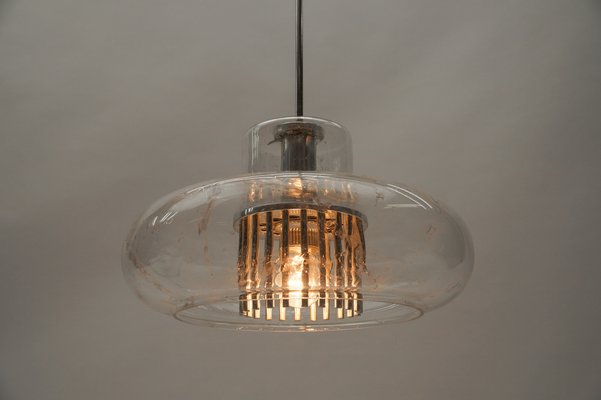 Mid-Century Modern Chrome and Glass Pendant Lamp from Doria Leuchten, 1960s-KQB-1732096