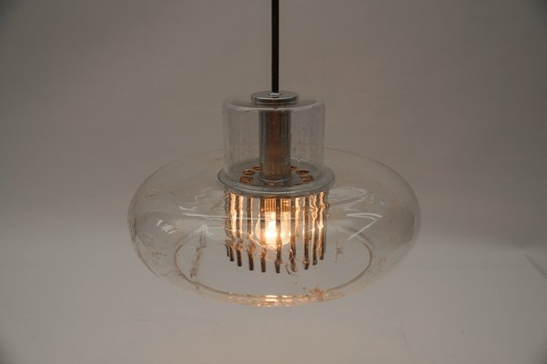 Mid-Century Modern Chrome and Glass Pendant Lamp from Doria Leuchten, 1960s-KQB-1732096