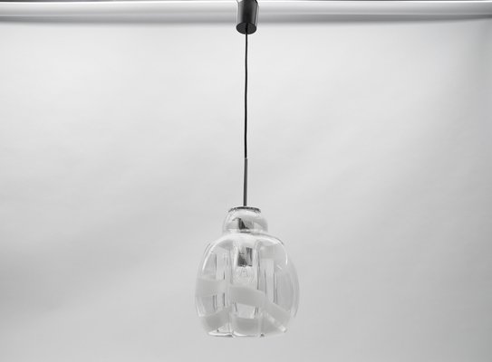 Mid-Century Modern Chrome & Murano Glass Pendant Lamp by Doria, 1960s-KQB-1729634