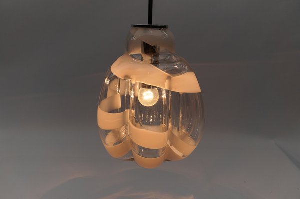 Mid-Century Modern Chrome & Murano Glass Pendant Lamp by Doria, 1960s-KQB-1729634