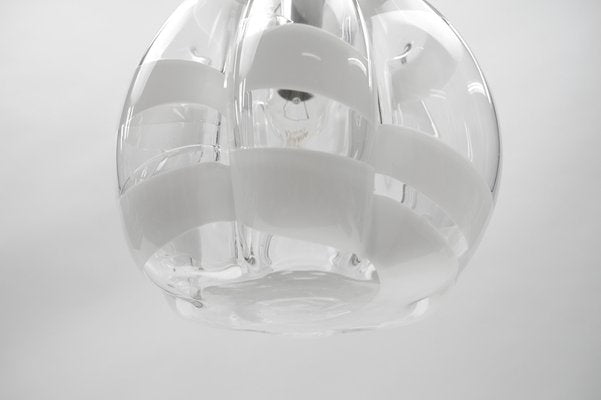 Mid-Century Modern Chrome & Murano Glass Pendant Lamp by Doria, 1960s-KQB-1729634