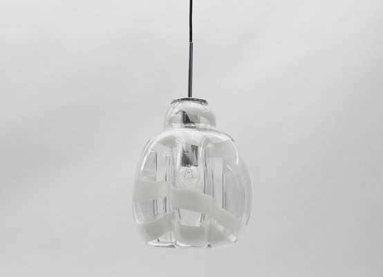 Mid-Century Modern Chrome & Murano Glass Pendant Lamp by Doria, 1960s-KQB-1729634