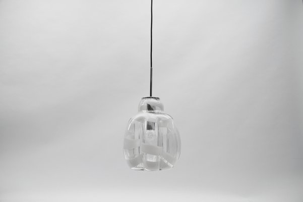 Mid-Century Modern Chrome & Murano Glass Pendant Lamp by Doria, 1960s-KQB-1729634