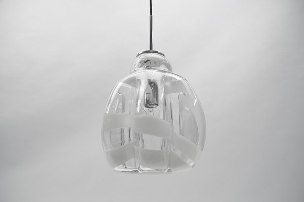 Mid-Century Modern Chrome & Murano Glass Pendant Lamp by Doria, 1960s-KQB-1729634