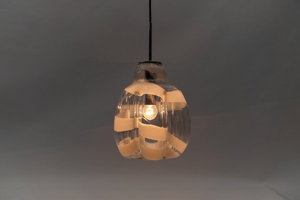 Mid-Century Modern Chrome & Murano Glass Pendant Lamp by Doria, 1960s-KQB-1729634