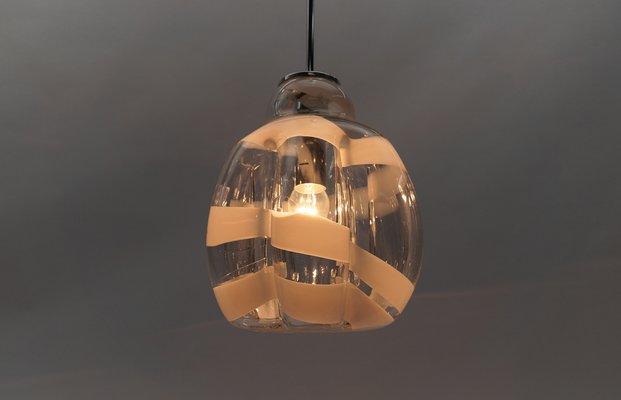 Mid-Century Modern Chrome & Murano Glass Pendant Lamp by Doria, 1960s-KQB-1729634