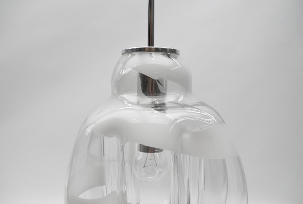 Mid-Century Modern Chrome & Murano Glass Pendant Lamp by Doria, 1960s-KQB-1729634