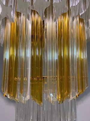 Mid-Century Modern Clear and Brown Murano Glass Triedri Chandelier from Venini, 1970s-NMK-1788044