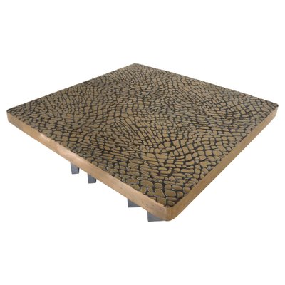 Mid-Century Modern Coffee Table in Bronze, Belgium, 1970s-FGA-1823187