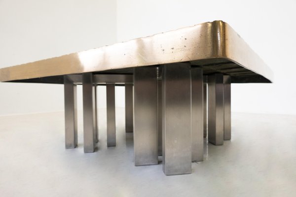 Mid-Century Modern Coffee Table in Bronze, Belgium, 1970s-FGA-1823187