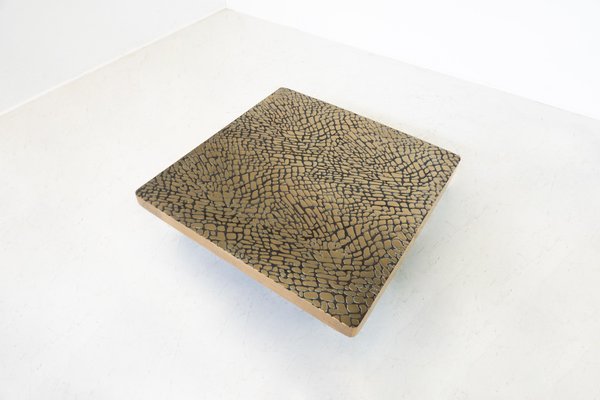 Mid-Century Modern Coffee Table in Bronze, Belgium, 1970s-FGA-1823187